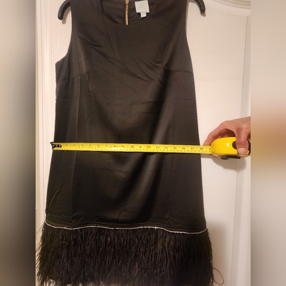 FINAL OFFER NEW Feather Rhinestone black dress shop mint julep boutique large - Picture 10 of 11